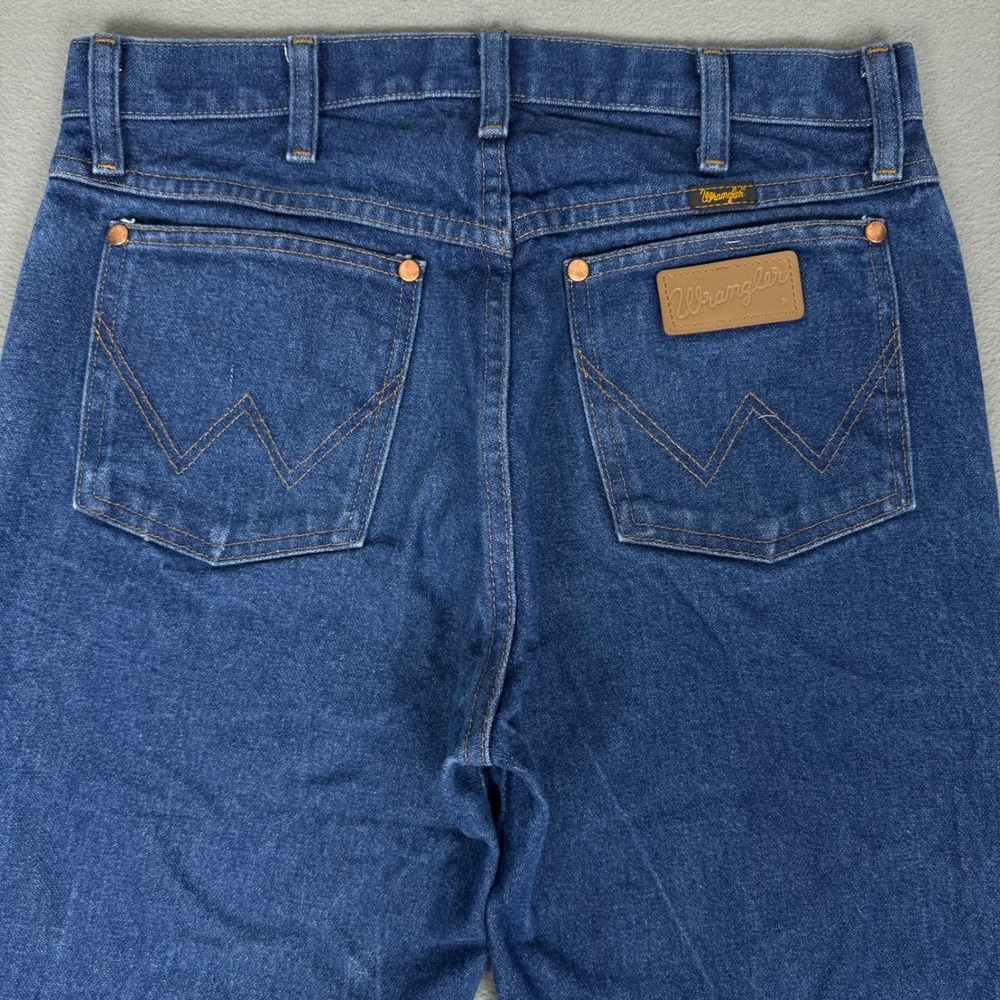 Vintage Wrangler Jeans Mens 31x34 Cowboy Cut 13MWZ Original Fit Dark Wash Denim - Picture 3 of 8